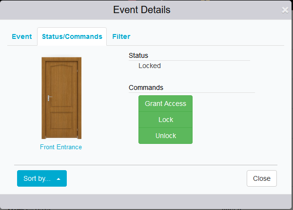 Events Page Details Filter